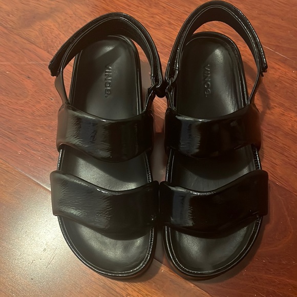 Vince Shoes - Vince Black Patent Leather Sandals
